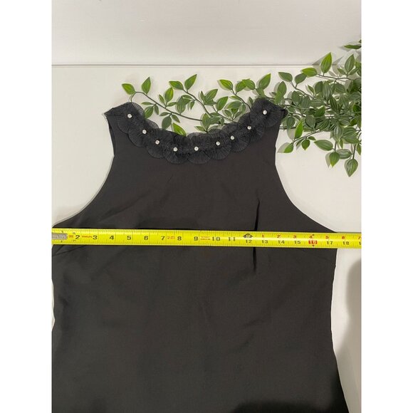 Sam Edelman Necklace Sheath Dress Size 6 Black Rhinestones Flirty Sophisticated - Picture 10 of 14